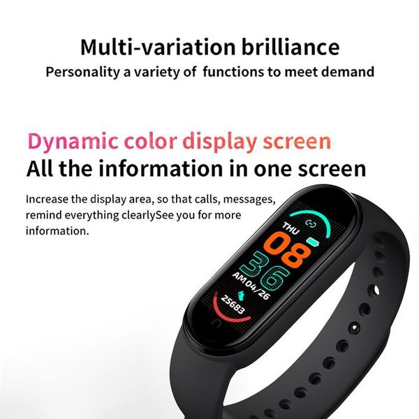 

smart wristbands m6 watch waterproof durable health monitor bracelet multifunctional fitness tracker wristband