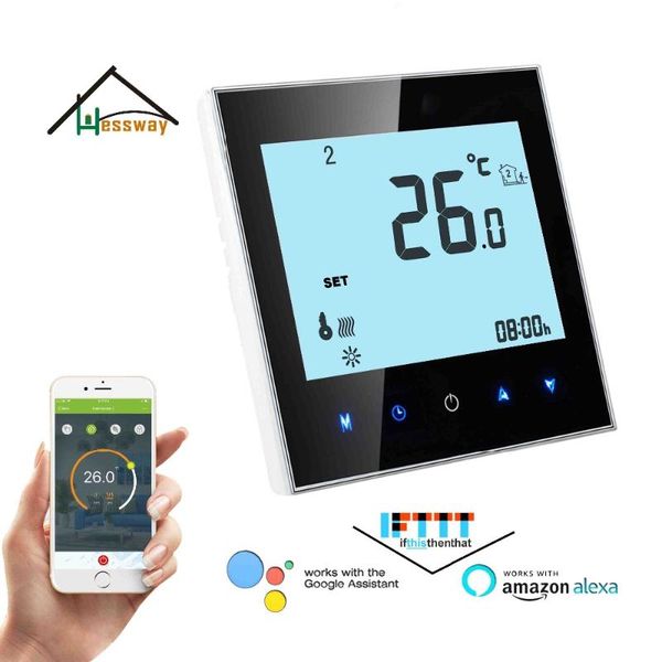 

smart home control 24vac,95-240vac tuya nc,no works with alexa google floor heating thermostat wifi for underfloor warm system
