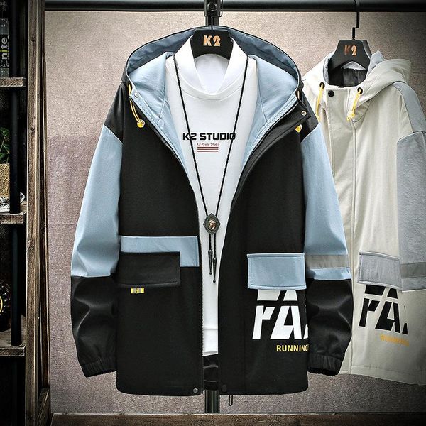 

men's jackets 157-1225 korean trendy casual jacket smart work clothes hoodie logo blouses for men, Black;brown
