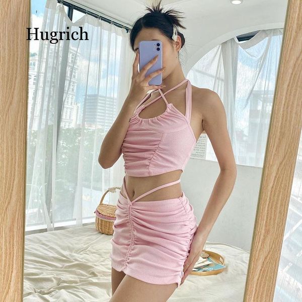

spring summer pink cotton fashion street wear lace up open navel slim skirt skirts, Black