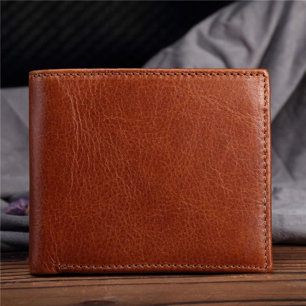 

wallets designer men wallet genuine leather 2021 oil wax money bag male purses vintage card holder clutch, Red;black