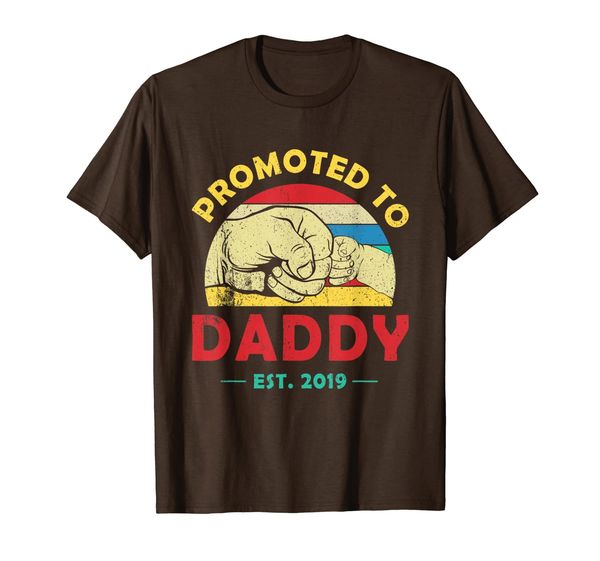

vintage promoted to daddy est 2019 shirt first father's day, White;black