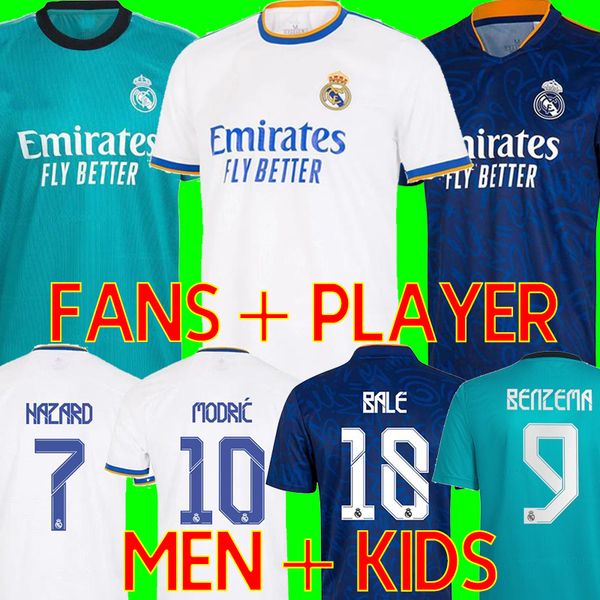

real madrid vini jr soccer jersey 21 22 player version football shirts alaba hazard benzema asensio modric marcelo camiseta men + kids kit 2, Black;yellow