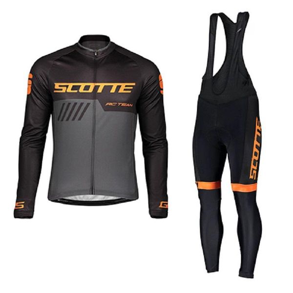 

racing sets green scotte cycling jersey clothes autumn long sleeve suit breathable outdoor riding bike mtb clothing set, Black;blue