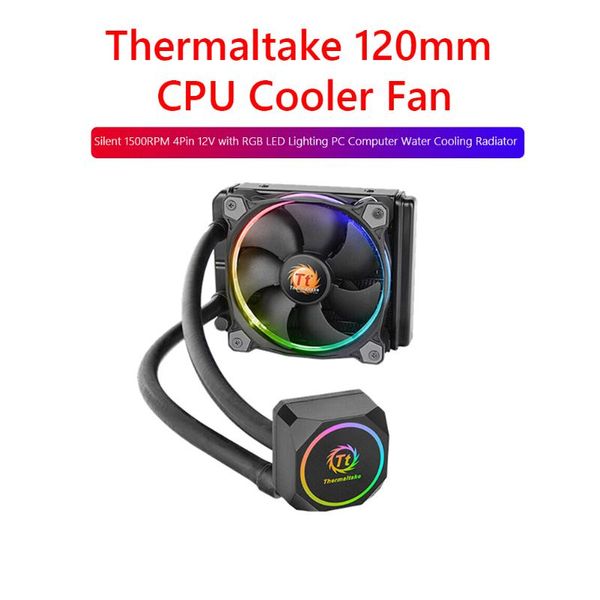 

fans & coolings thermaltake 120mm cpu cooler fan silent 1500rpm 4pin 12v with rgb led lighting pc computer water cooling radiator