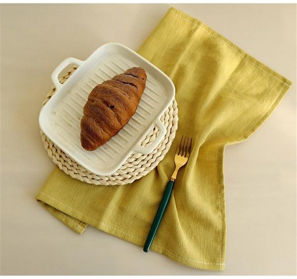 

table napkin 4 / pcs plain cotton linen cloth art home kitchen meal mat tea towel 40 * 40cm
