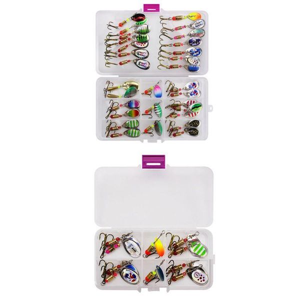 

atificial metal fishing lures with treble hooks tackle assorted inline spinner baits spoons for bass salmon trout freshwater