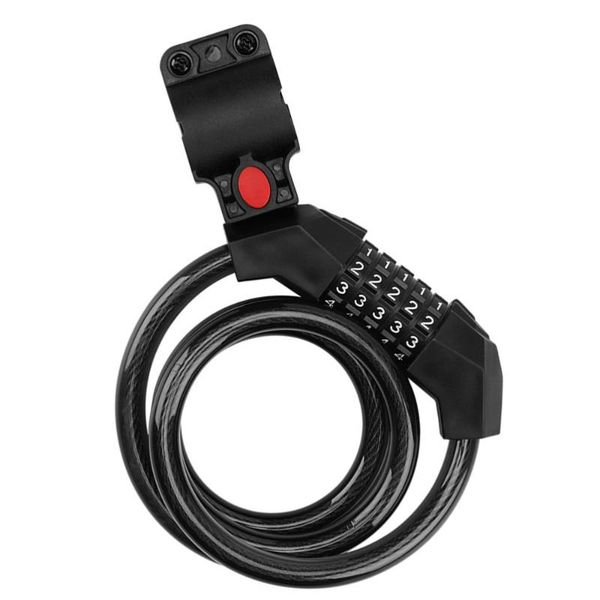 

bike locks waterproof lock 5-digit coded steel wire