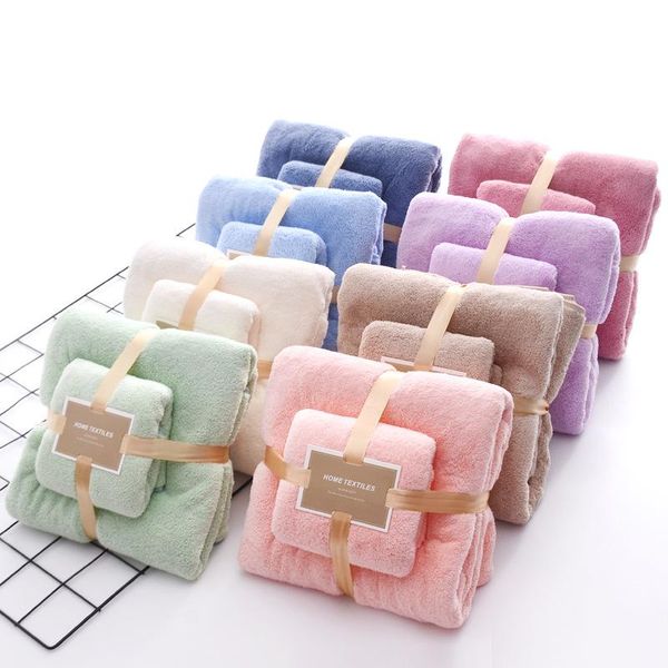 

towel bath towels microfiber coral blanket quick drying super absorbent soft and warm dry hair cap set for children adults