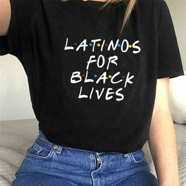 

lations for black lives letter print tee man women short sleeve cotton fashion funny printed 210512, White