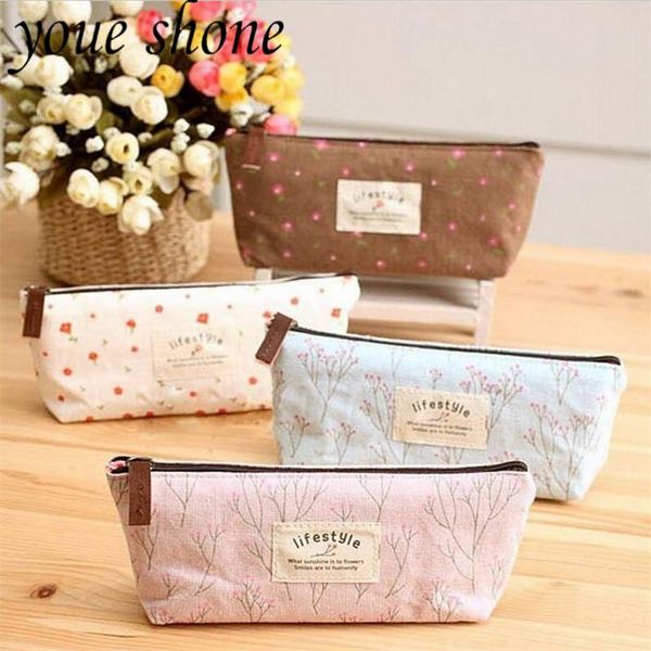 

19.5*8cm 2021 flower floral pencil pen canvas case bags