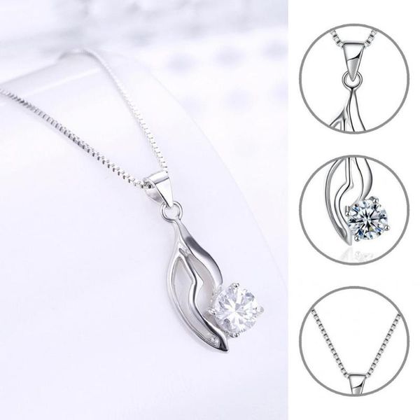 

pendant necklaces jewelry stylish tree leaf cubic zirconia necklace women for dating, Silver