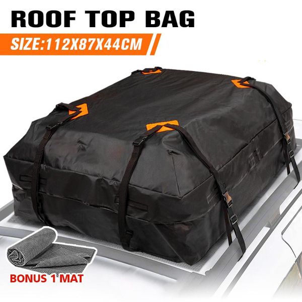 

car organizer 112x84x44cm waterproof cargo roof bag roofluggage carrier black storage travel bags suv van for cars