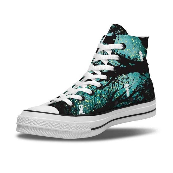 

2021 summer high-canvas shoes men's forest funny pattern original comfortable lace-up flat shoes