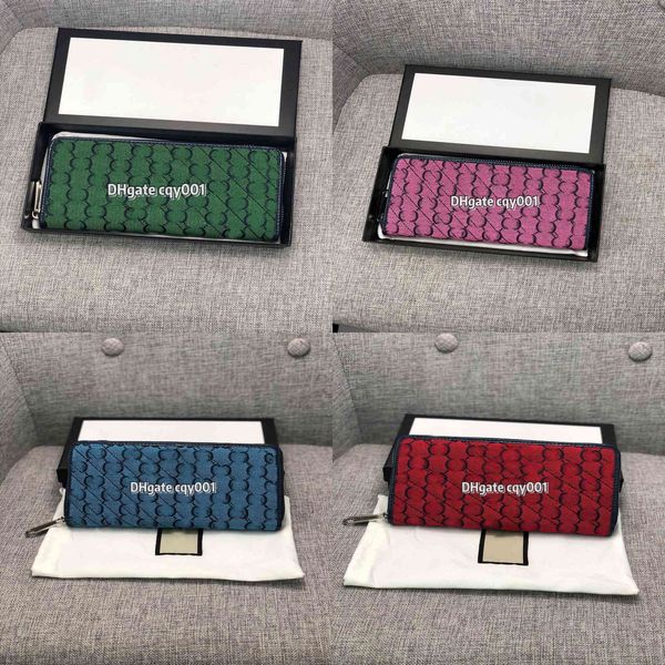 

443123 luxury designers multicolor long zippier wallets new style famous business wallet credit card holder with box, Red;black