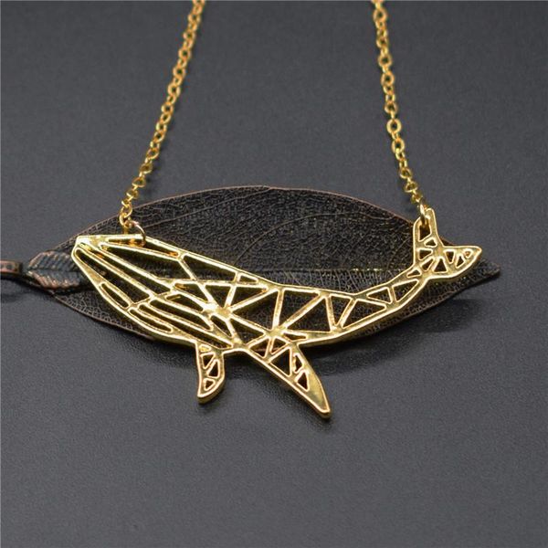 

pendant necklaces drop origami whale trendy jewellery, Silver