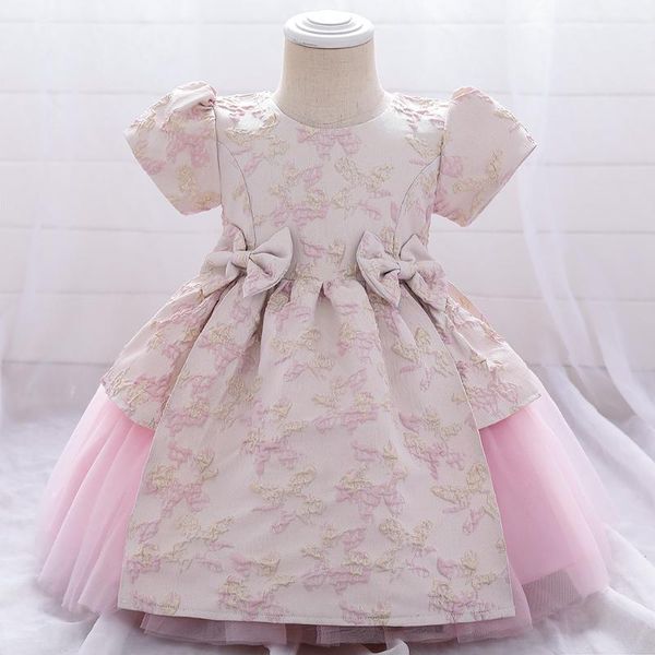 

girl's dresses 2021 baptism baby clothes for girls 1st year birthday flower party wedding christening infant christmas costumes, Red;yellow