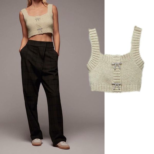 

women's tanks & camis jxysy 2 pcs early autumn coats are thin french all-match woolen short cropped navel two-color blouse women zxn009, White