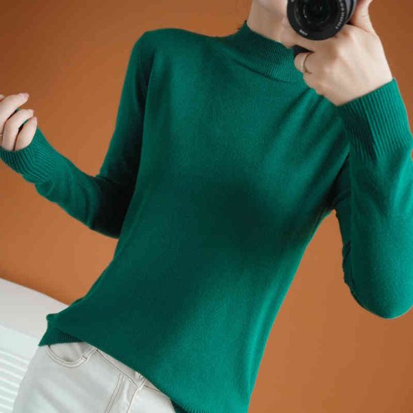 

women's sweaters medium high neck sweater, long sleeved knitted loose, in 2021, White;black