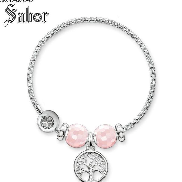 

link, chain accessories bracelets beads tree of love link 925 silver fashion jewelry for women gift karma bracelet, Black
