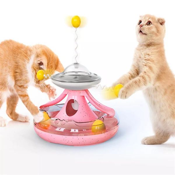 

cat toys feeding toy tumbler luxury round track turntable leaking food self-healing playmate models supplies pet artifact