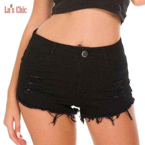 

women's shorts lu's chic high waisted jeans denim women ripped summer casual cut up frayed hem destroyed clubwear hollow, White;black