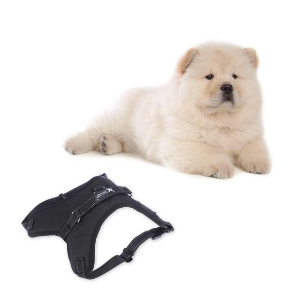 

dog collars & leashes saddle style oxford cloth harness for medium large - size xl (black)