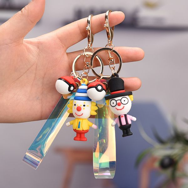 

put the net red tide cow doll key chain creative clown bag pendant gifta1, Silver
