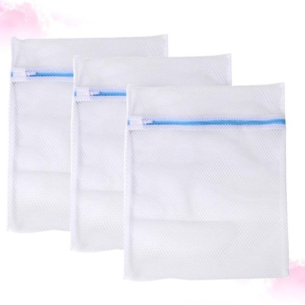 

3pcs polyester washing bag underwear with zipper wash special machine protect fine mesh angle-shaped wa laundry bags