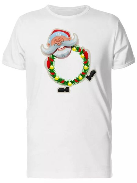 

santa claus wreath men's tee -image by shutterstock, White;black