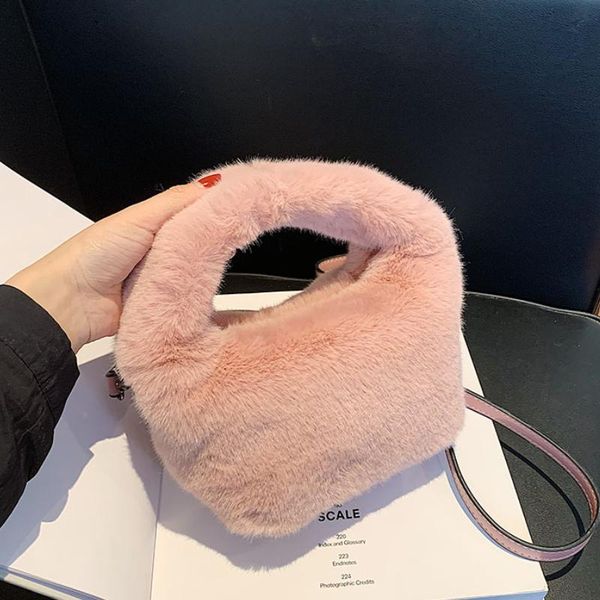 

evening bags brand designer candy colors women faux fur crossbody bag loadies elegant winter cute shoulder tote