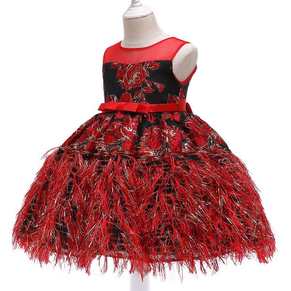 

premium 70% off girls' dress tassel middle school children's princess dress lace, White