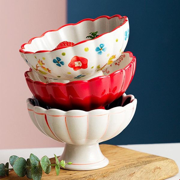 

bowls japanese ceramic salad bowl, ice cream dessert cup, cute pet cat funny cake dish soup bowl ramen kawaii cl102006