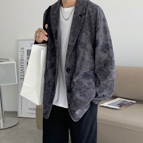 

suits and winter 2021 autumn men's wear falling sense of leisure trend loose small suit coat upper cloth, White;black