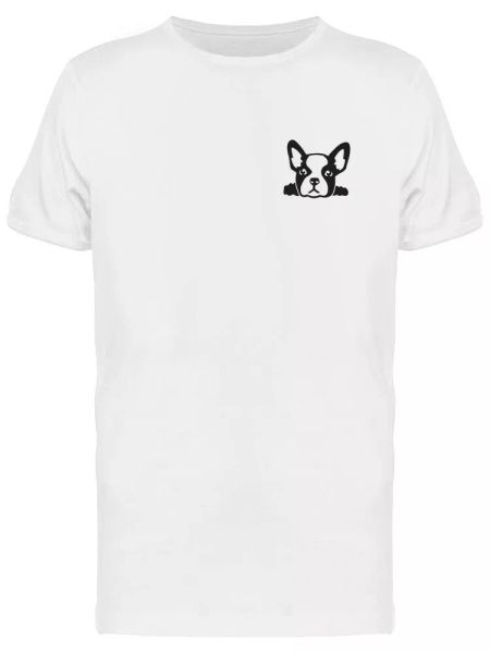 

french bulldog head logo men's tee -image by shutterstock, White;black