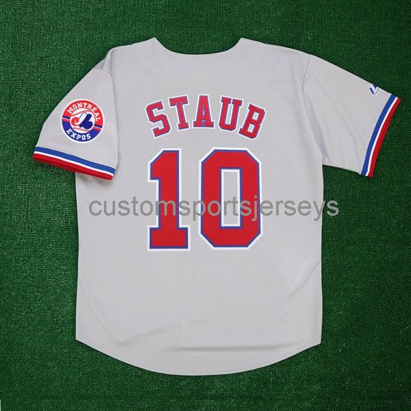 

men women youth embroidery rusty staub mont expos road w/ team patch grey jersey all sizes, Black