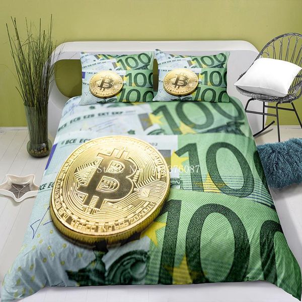 

bedding sets luxury 3d modern currency print us dollar rmb and uk pound coin pattern duvet cover pillowcase funny rich men