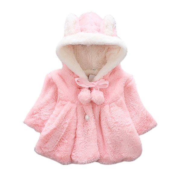 

cute baby girl fur coat solid soft winter warm hooded coat jacket for 1-3years baby girls infant toddler thick coat clothing, Blue;gray