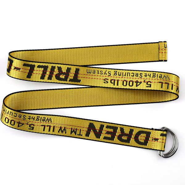 

custom woven off jacquard white nylon belt with d rings, Black;brown