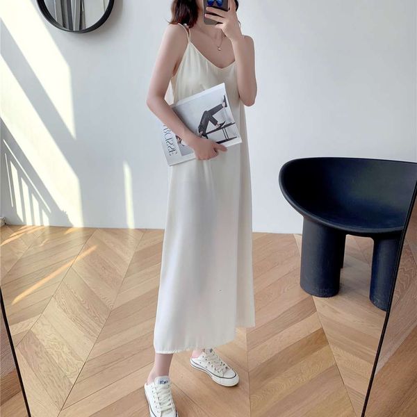 

casual dresses dress women clothes solid color suspender skirt small black women's summer base with long ch lexu, Black;gray