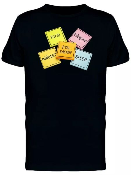 

sticky notes vital energy men's tee -image by shutterstock, White;black