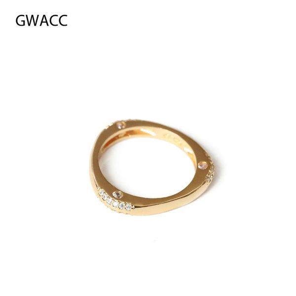 

cluster rings gwacc 2021 arrivals simple inlaid zircon for women girls minority korean brass gold color fashion jewelry boho, Golden;silver