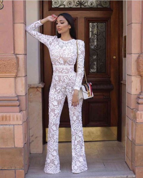 

dress street women long sleeves floral white red celebrity designer elegant high waist shape jumpsuit, Black;gray