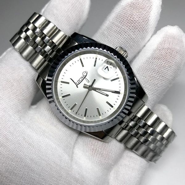 

wristwatches wholesale 36mm&40mm silver dial watch glide smooth second hand luminous mechanical watches datejust, Slivery;brown