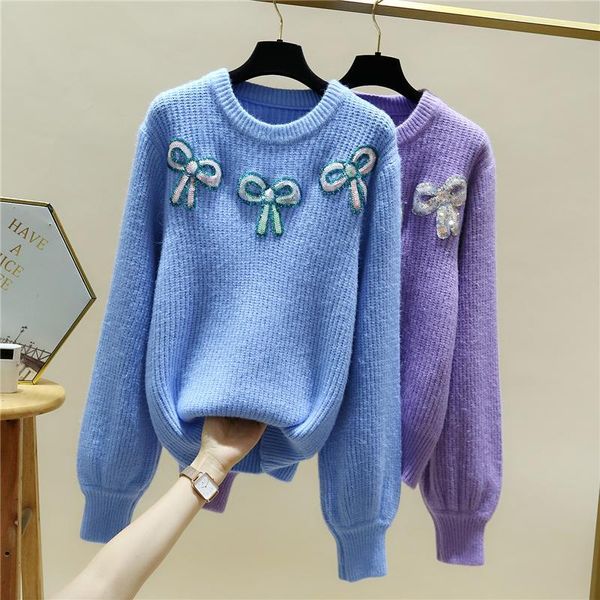 

women's sweaters bow embroidery turtleneck oversized plus large size female woman blouses winter clothing latest 2021 k0577, White;black