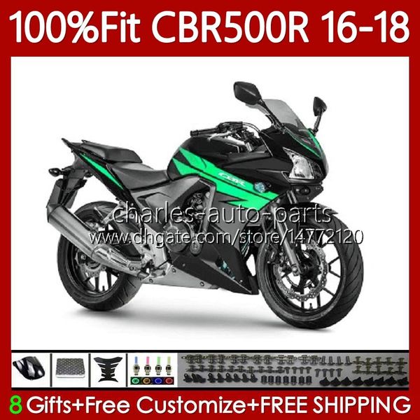 OEM carroçaria para honda cbr 500 cbr500 r rr cc 500r 500cc 2016-2018 corpo 111No.121 cbr500rr 2016 2017 2018 cbr500cc cbr500r luz verde 16 17 18 carenagem injeção