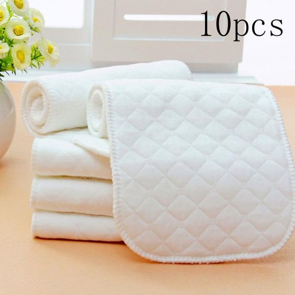 

10pcs/set cotton soft breathable reusable pure baby cloth diaper liners insert 3 layers diapers