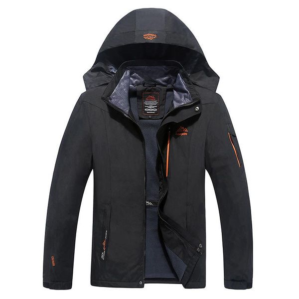 

men's jackets autumn winter outdoor windproof fleece warm windbreaker coats waterproof hooded jacket plus size casual outerwear, Black;brown