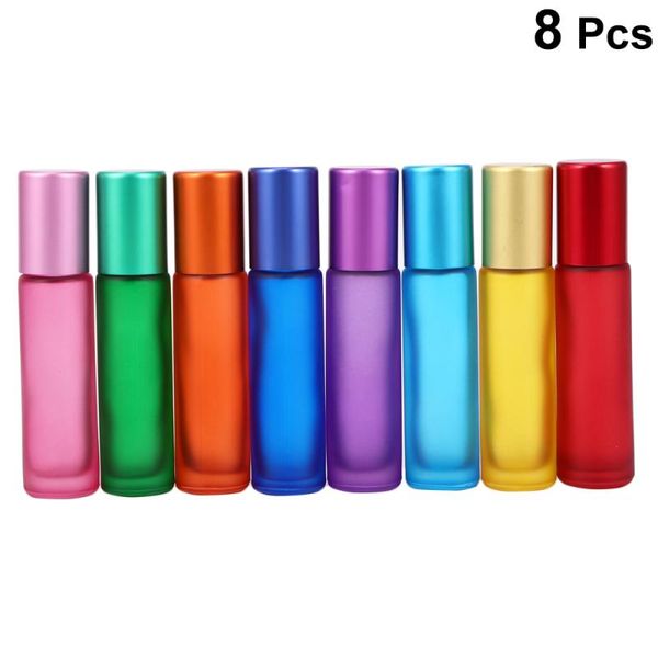 

storage bottles & jars 8pcs empty roll-on bottle glass steel beads cosmetic subpacking small for daily use (10ml)