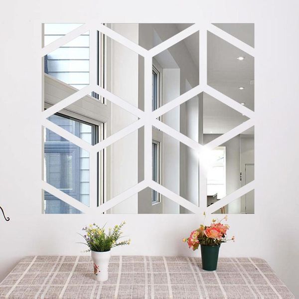 

wall stickers diamonds geometric rhombus acrylic mirror sticker decoration
